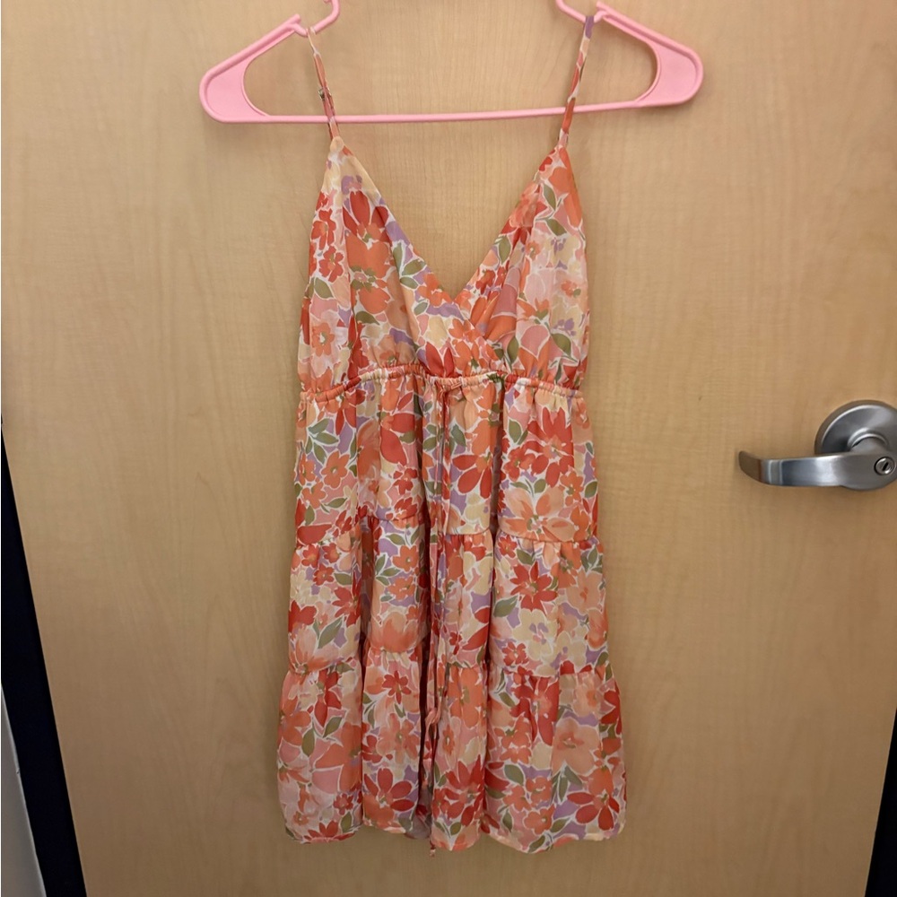 Vestique Floral Jumpsuit in Orange and Pink